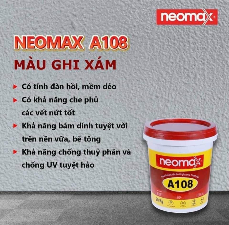 Neomax A108 - Màu Ghi - Thùng 20Kg - Hợp Chất Chống Thấm Đàn Hồi Gốc  Acrylic | Lazada.vn